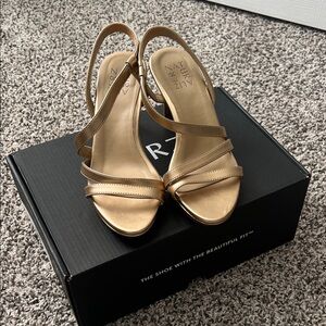 Naturalizer Metallic Gold Strappy Heels